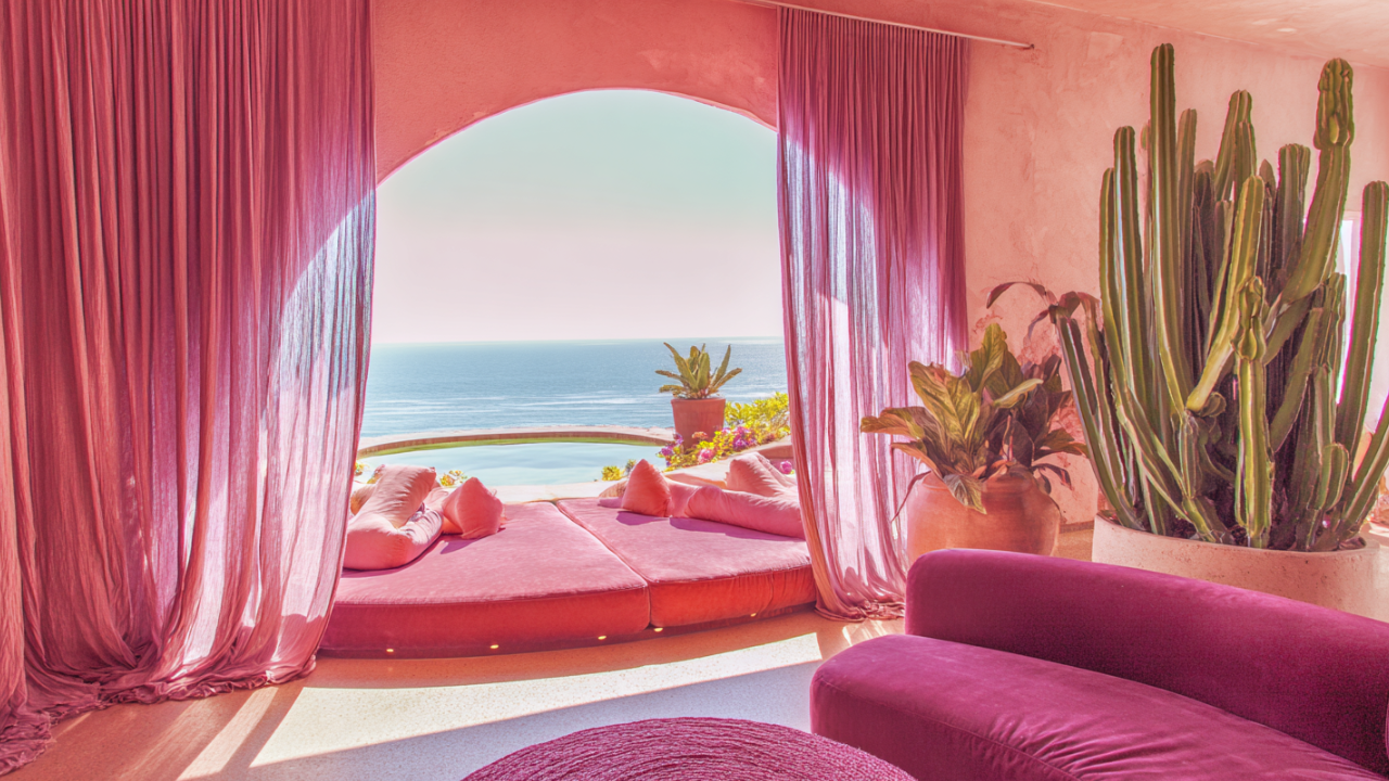 Load video: EXOTIC PINK LOUNGE OVERSEEING THE OCEAN